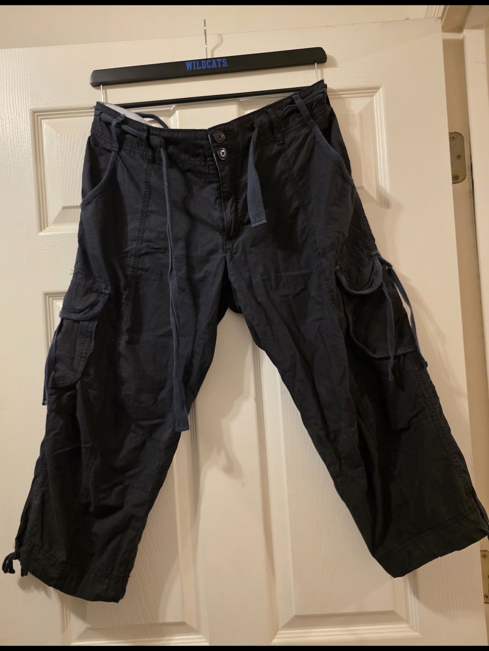Calvin Klein Black Capri Cargo Perfomance Drawstring Pants